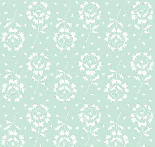 Sewing Seeds III Rose Cutwork Aqua