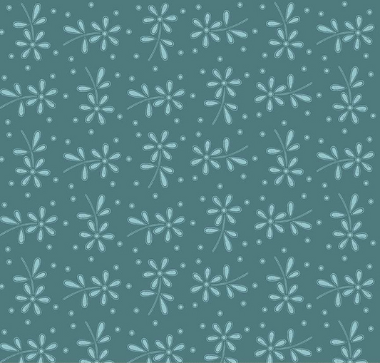 Sewing Seeds III Daisy Eyelet Toss Turquoise