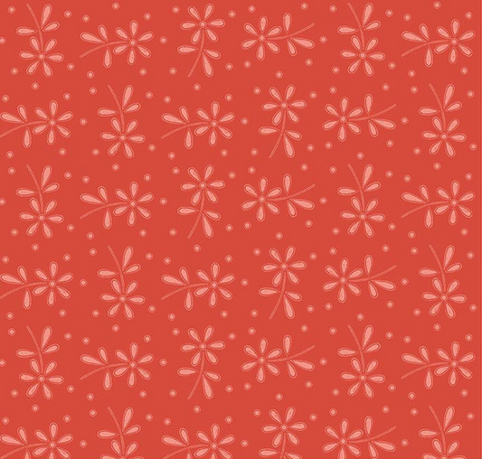 Sewing Seeds III Daisy Eyelet Toss Red