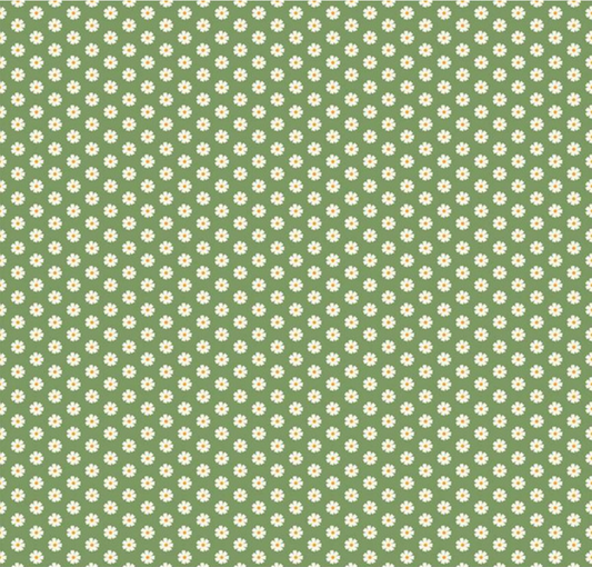 Besties Flowers Green Yardage