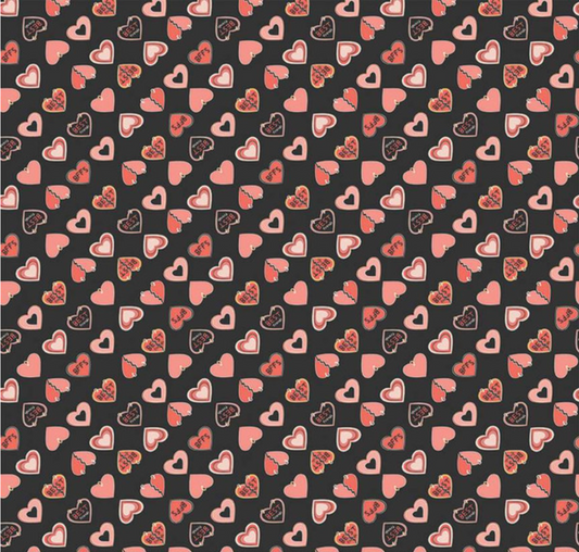 Besties Charms Charcoal Yardage