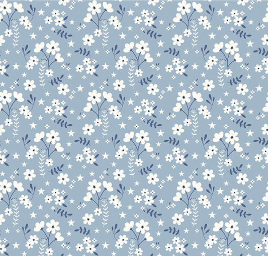 Freedom Garden Ditsy Floral Sky Yardage