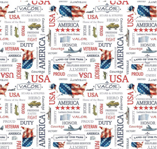 Letters From Home Text White Yardage