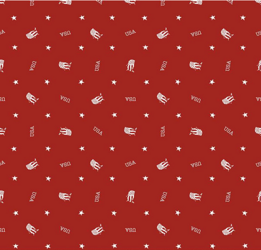 Letters From Home Toss Red Yardage