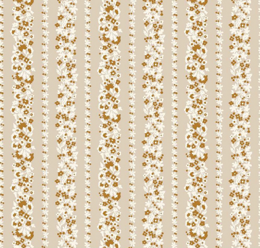 Liberty Denim Florals Topiary Stripe C Yardage