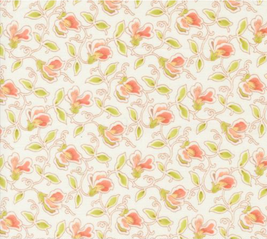 Portofino Sweet Pea Florals Cloud Yardage