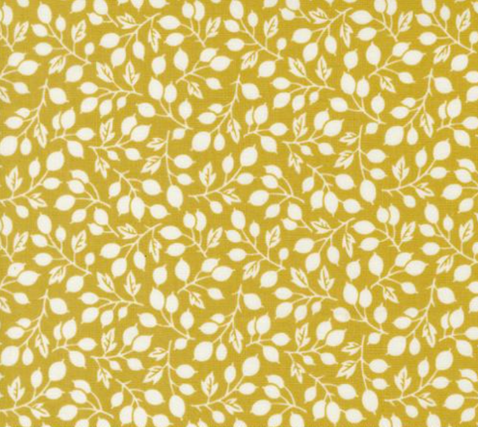 Portofino Olive Leaves Pineapple Yardage
