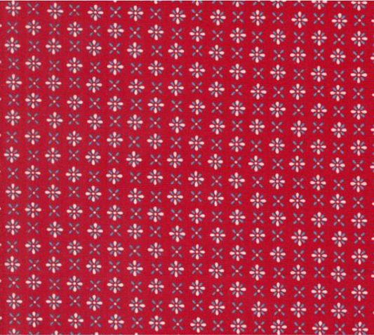 Red White and Bloom Firework Patriotic Poppy Yardage