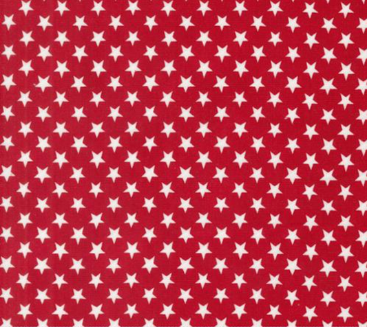 Red White and Bloom Stars Patriotic Poppy Yardage