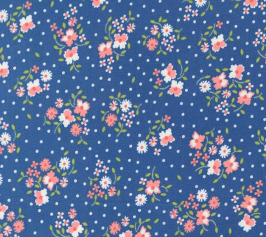 Cali Co Flower Dot Cobalt Yardage