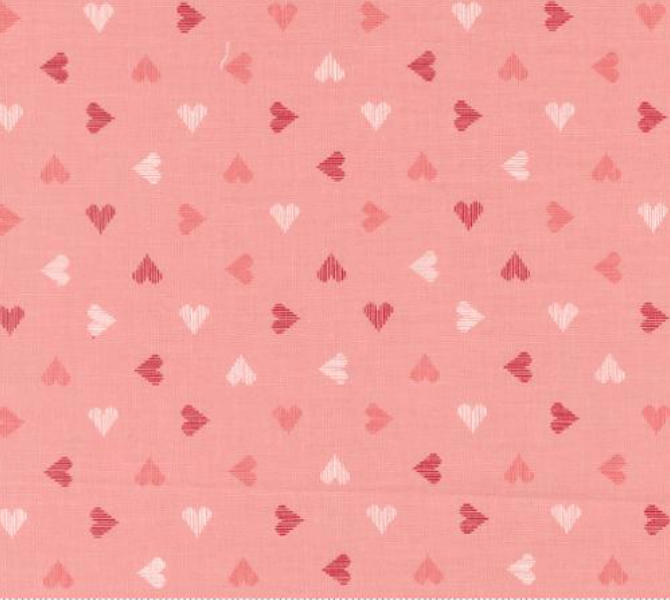 Love Blooms Valentines Hearts Blush Yardage