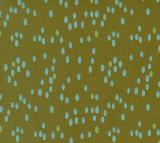 Olive You Dots Olive Yardage