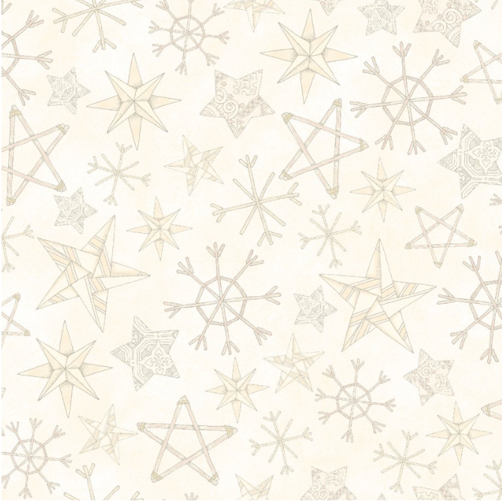 Homemade Holidays Straw Stars Cream Fabric