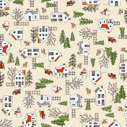 Homemade Holidays Homemade Village Cream Fabric