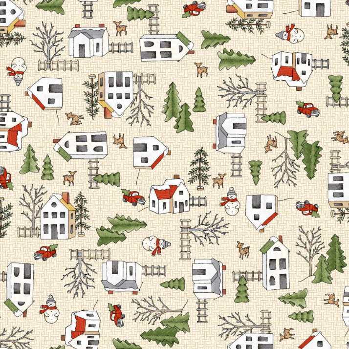 Homemade Holidays Homemade Village Cream Fabric