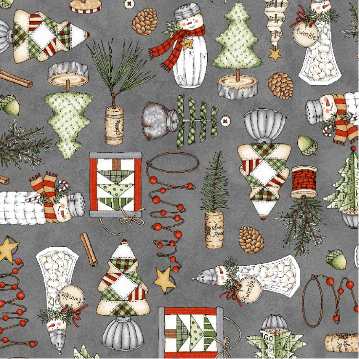 Homemade Holidays Homemade Decorations Grey Fabric