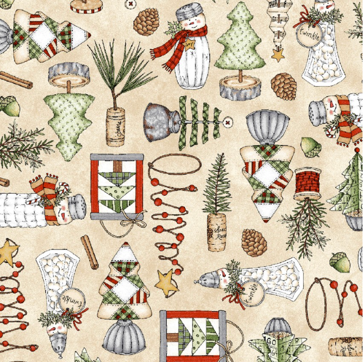 Homemade Holidays Homemade Decorations Cream Fabric