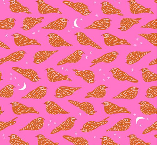 Bird is the Word Moon Stars and Birds Lipstick Yardage