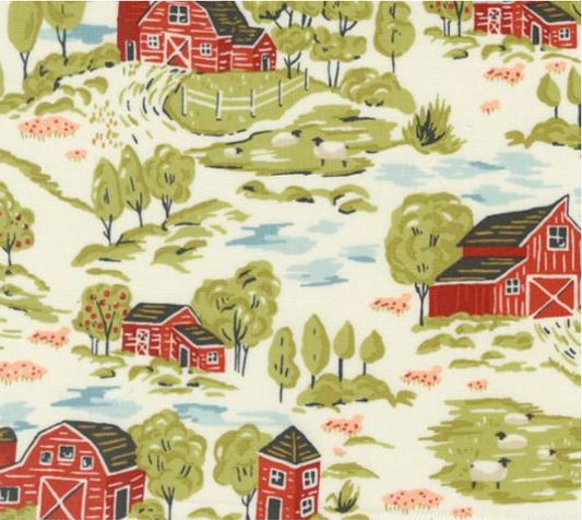 Farmstead Farm Landscape and Nature Porcelain Yardage
