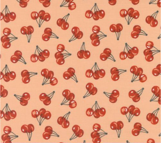 Farmstead Farm Fresh Cherries Light Coral Yardage