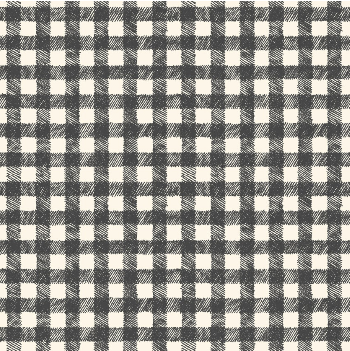 Homemade Holidays Woven Check Grey Fabric