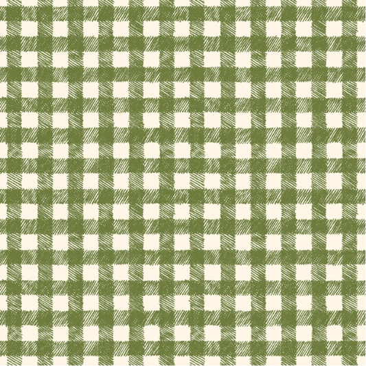 Homemade Holidays Woven Check Green Fabric