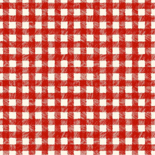 Homemade Holidays Woven Check Red Fabric