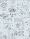 Garden Grace Floral Monograph Blue Yardage