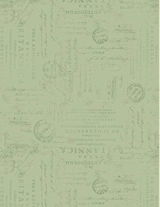 Garden Grace Script Texture Sage Yardage