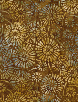 Cinnamon Twist Flower Burst Honey Brown Yardage