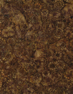 Cinnamon Twist Mosaic Circles Brown Yardage