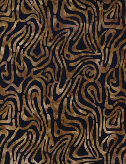 Cinnamon Twist Floating Lines Black Yardage