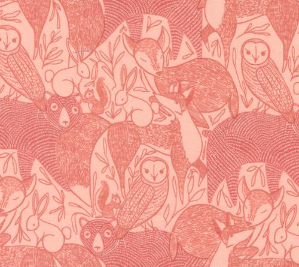 Woodland Wonder Animals Blush Yardage