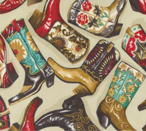 Saddle Ranch Cowboy Boots Trail Dust Yardage