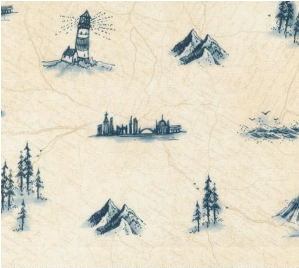 Longshore Bucket List Flag Cream Yardage