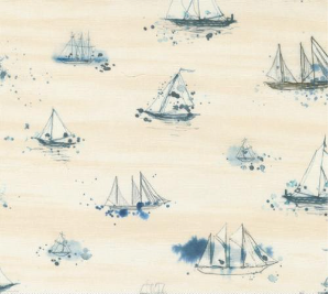 Longshore Marine Boats Flag Cream Yardage
