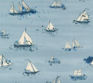 Longshore Marine Boats Day Blue Yardage