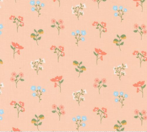 Dainty Meadow Wildflowers Small Floral Peachy Yardage