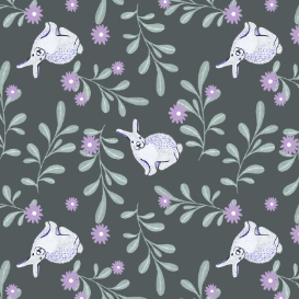 Woodland Magic Bunnies Green Yardage