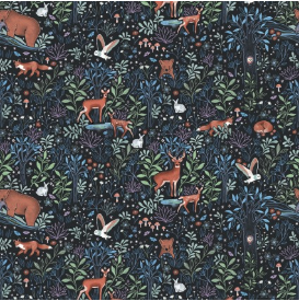 Woodland Magic Woodland Magic Scenic Dark Navy Yardage