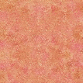 Oriental Gardens Waves Peach Fabric