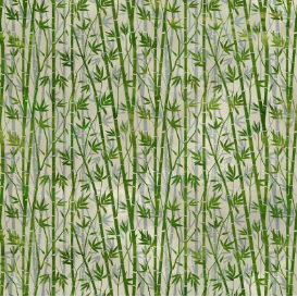 Oriental Gardens Bamboo Green Fabric