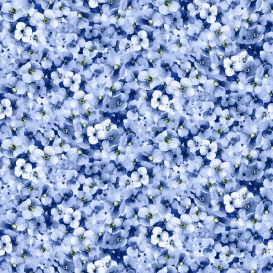 Windflower Packed Flower Blue Fabric