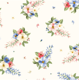 Windflower Small Flower Cream Fabric