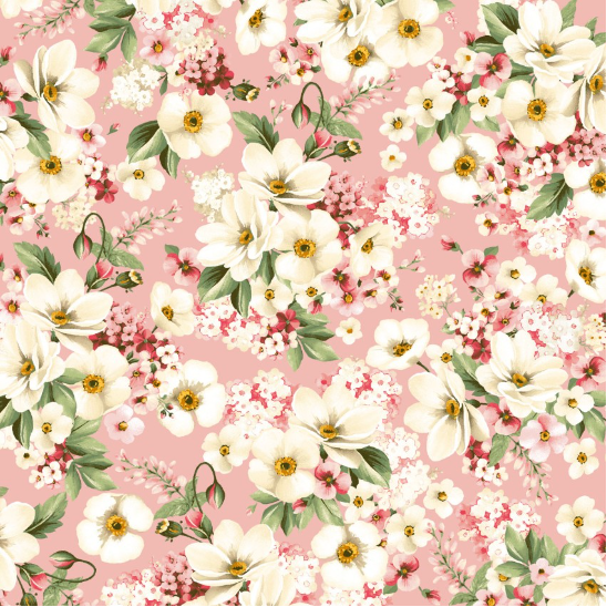 Windflower Main Flower Pink Fabric