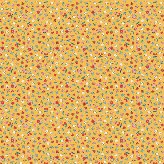 Home Sweet Home Bitty Blossoms Yellow Yardage