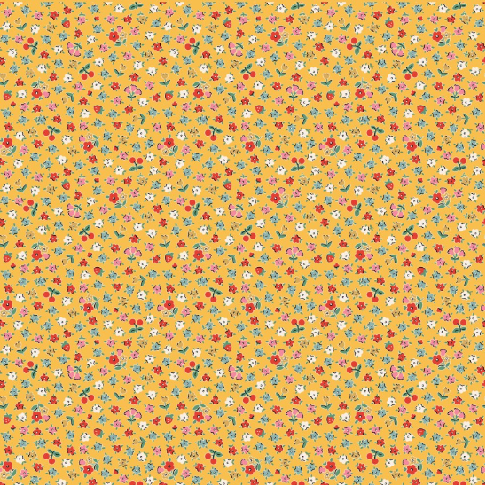 Home Sweet Home Bitty Blossoms Yellow Yardage