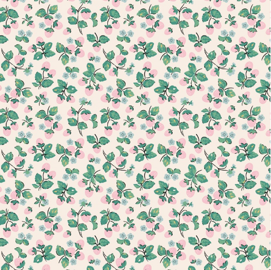 Home Sweet Home Strawberry Cake Cream Yardage