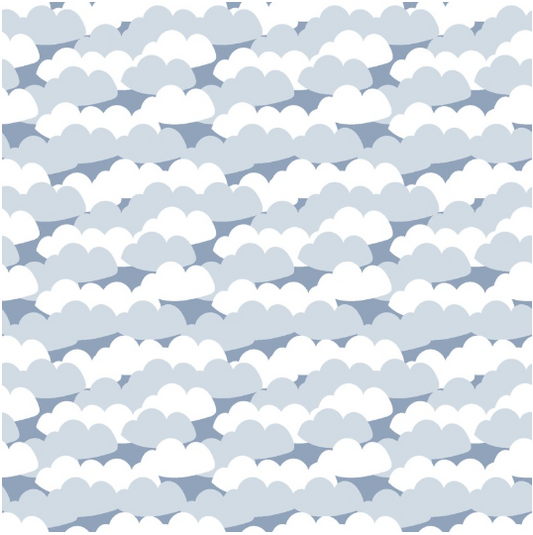 Farm-Tastic Friends Allover Clouds Blue Yardage