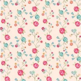 Calico Cowgirls Floral & Vines Natural Yardage